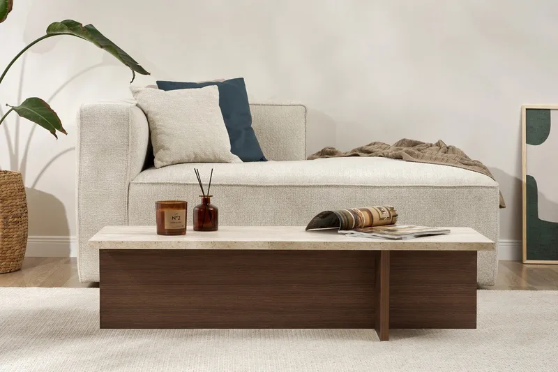 Zephral Soffbord 120x30x45 cm - Travertin, Milano Walnut - Möbler - Bord & matgrupper - Soffbord