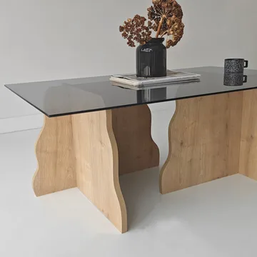 Zevric Soffbord 65x105 cm Rektangulär Glas - Safir Ek Och Rökt - Möbler - Bord & matgrupper - Soffbord