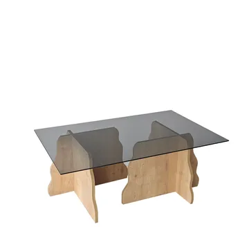 Zevric Soffbord 65x105 cm Rektangulär Glas - Safir Ek Och Rökt - Möbler - Bord & matgrupper - Soffbord