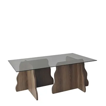 Zevric Soffbord 65x105 cm Rektangulär Glas - Valnöt Och Rökt - Möbler - Bord & matgrupper - Soffbord