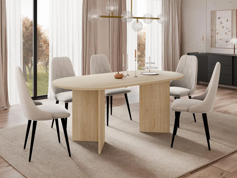 Zyleron Matbord oval 185 cm - Ljusbrun - Möbler - Bord & matgrupper - Matbord & köksbord