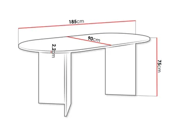 Zyleron Ovalt Matbord 185 cm i Trä med Valnötsutseende - Brun - Möbler - Bord & matgrupper - Matbord & köksbord