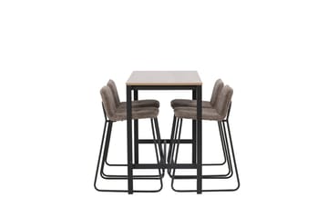 Camden Barbord 120x60x90 cm med 4 Bisbee Barstol - Mörkgrå, valnöt - Möbler - Bord & matgrupper