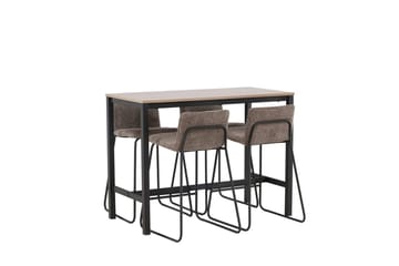 Camden Barbord 120x60x90 cm med 4 Bisbee Barstol - Mörkgrå, valnöt - Möbler - Bord & matgrupper