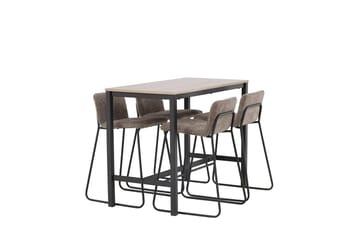 Camden Barbord 120x60x90 cm med 4 Bisbee Barstol - Mörkgrå, valnöt - Möbler - Bord & matgrupper