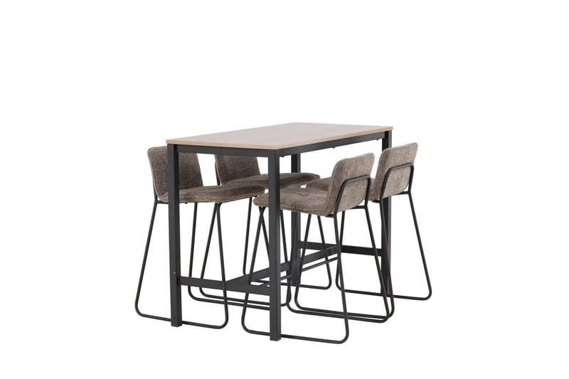 Camden Barbord 120x60x90 cm med 4 Bisbee Barstol - Mörkgrå, valnöt - Möbler - Bord & matgrupper
