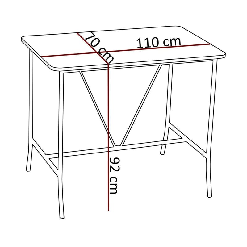 Cenanwesh Bargrupp Bord + 4 stolar - Kräm Svart - Möbler - Bord & matgrupper