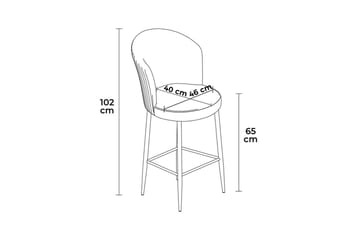 Cindrel Bargrupp 46 cm - Cream/Guld - Möbler - Stolar & fåtöljer - Barstol & barpall