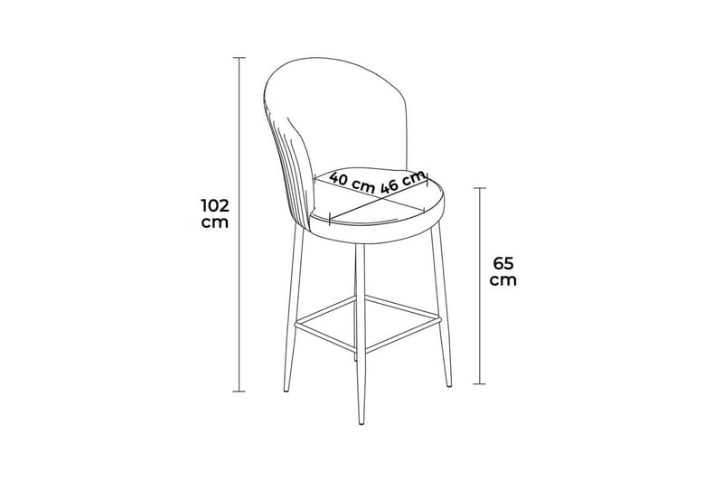 Cindrel Bargrupp 46 cm - Cream/Guld - Möbler - Bord & matgrupper