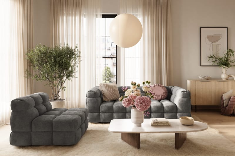 Elise Bubblig Fåtölj - Mörkgrå - Möbler - Stolar & fåtöljer - Fåtölj - Fåtölj utan armstöd