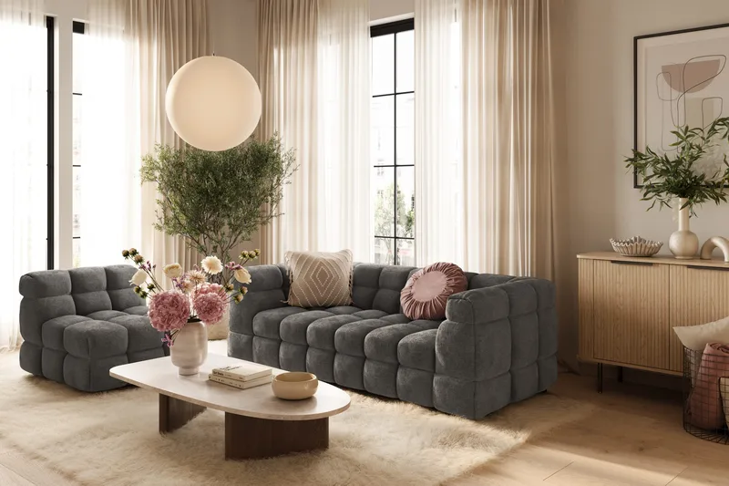 Elise Bubblig Fåtölj - Mörkgrå - Möbler - Stolar & fåtöljer - Fåtölj - Fåtölj utan armstöd