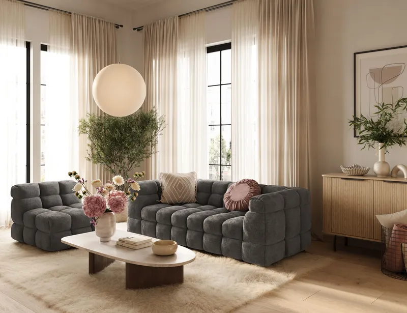 Elise Bubblig Fåtölj - Mörkgrå - Möbler - Stolar & fåtöljer - Fåtölj - Fåtölj utan armstöd