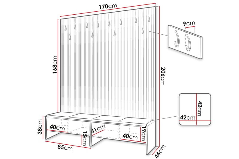 Agam Hallmöbelset - Möbler - Hallmöbler - Möbelset för hall & entre