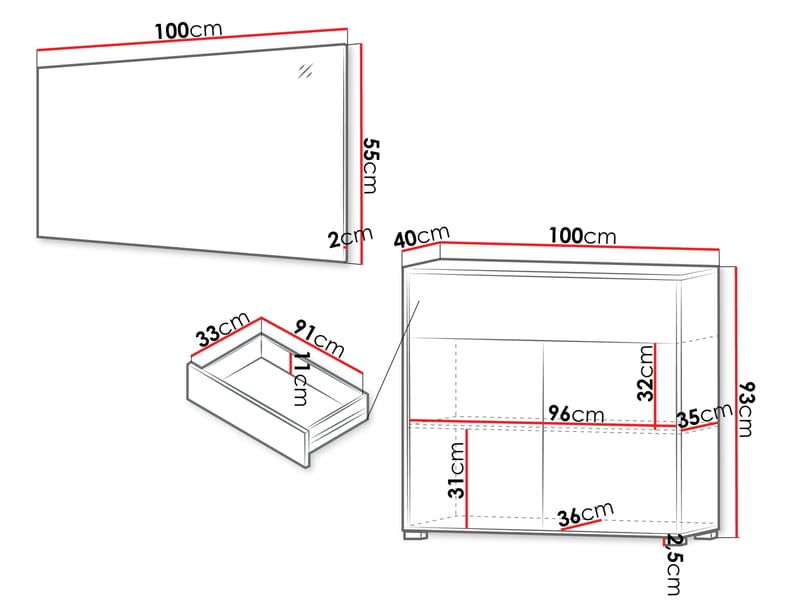 Agawal Hallmöbelset - Brun - Möbler - Hallmöbler - Möbelset för hall & entre