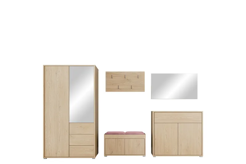 Agawal Hallmöbelset - Brun - Möbler - Hallmöbler - Möbelset för hall & entre