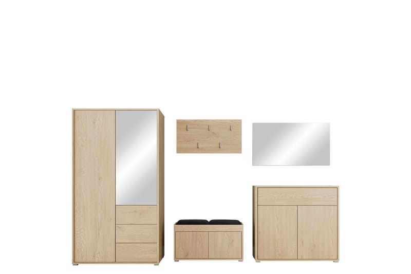 Agawal Hallmöbelset - Brun - Möbler - Hallmöbler - Möbelset för hall & entre