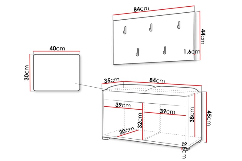 Agawal Hallmöbelset - Möbler - Hallmöbler - Möbelset för hall & entre