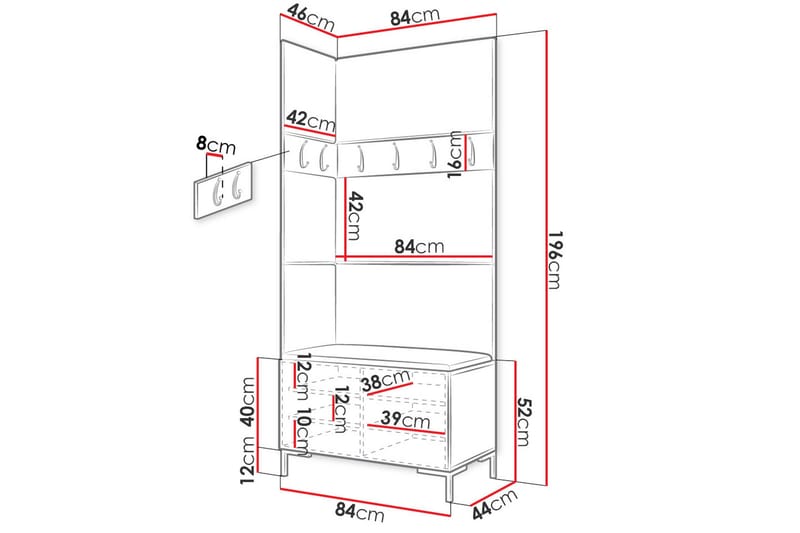 Ahsamin Hallmöbelset - Möbler - Hallmöbler - Möbelset för hall & entre