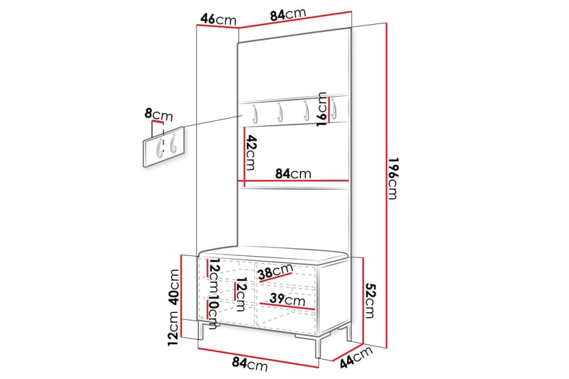 Ahsamin Hallmöbelset - Möbler - Hallmöbler - Möbelset för hall & entre