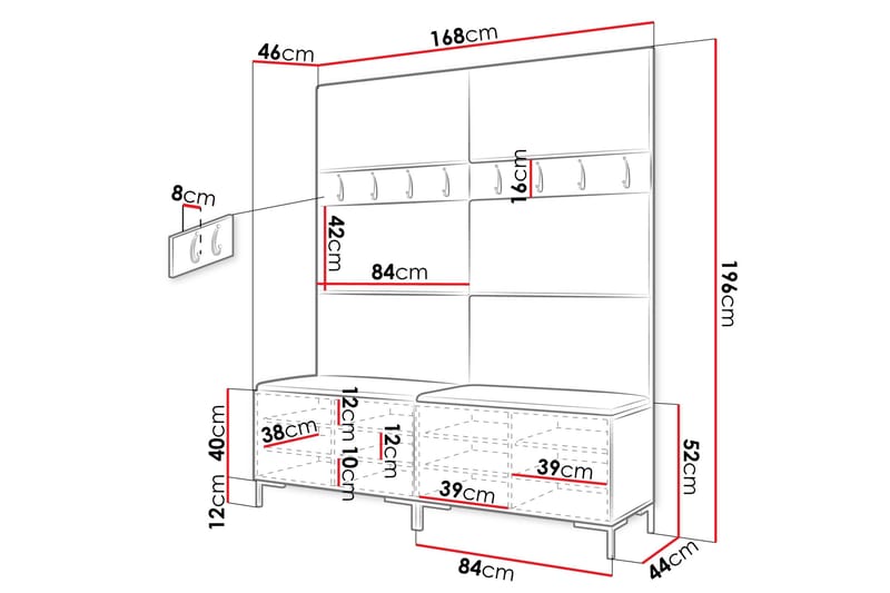 Ahsamin Hallmöbelset - Möbler - Hallmöbler - Möbelset för hall & entre