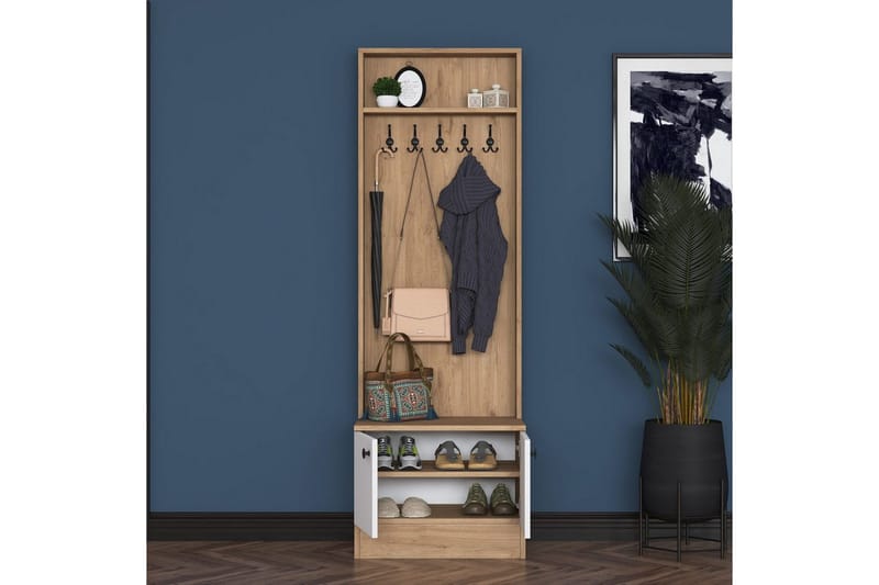Alvric Hallmöbelset - Valnöt/Vit - Möbler - Hallmöbler - Möbelset för hall & entre