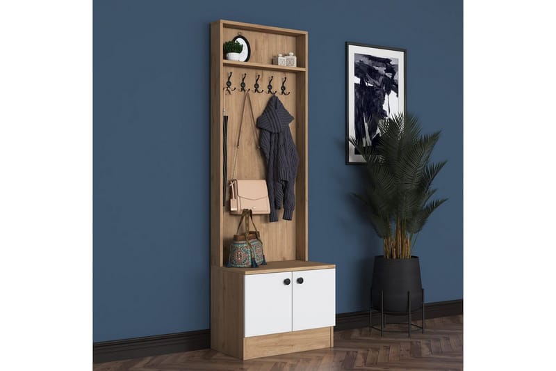 Alvric Hallmöbelset - Valnöt/Vit - Möbler - Hallmöbler - Möbelset för hall & entre