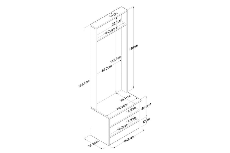 Alvric Hallmöbelset - Vit - Möbler - Hallmöbler - Möbelset för hall & entre