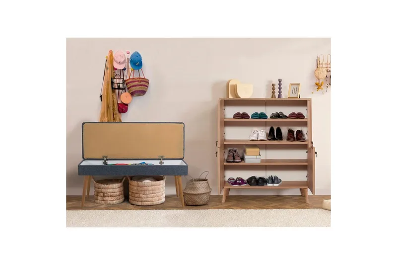 Anaya Hallmöbelset - Mörkblå - Möbler - Stolar & fåtöljer - Sittbänk - Skobänk & skohylla med bänk