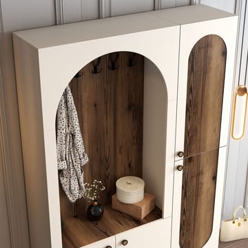 Ayleid Hallmöbel 200 cm - Kräm / Valnöt - Möbler - Hallmöbler - Möbelset för hall & entre