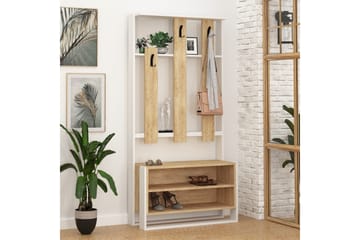 Bodsjö Klädförvaring 90 cm - Brun/Vit - Möbler - Hallmöbler - Möbelset för hall & entre