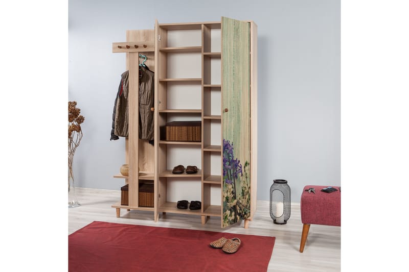 Brokind Klädförvaring 135 cm - Brun - Möbelset för hall & entre - Hallförvaring