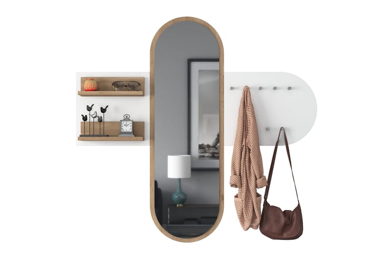 Courlac Hallmöbelset Vit/Brun - Hanah Home - Möbler - Hallmöbler - Möbelset för hall & entre