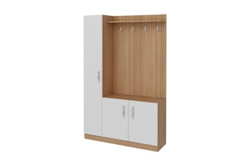 Decorotika Hallförvaring - Vit/Teak - Möbler - Hallmöbler - Möbelset för hall & entre