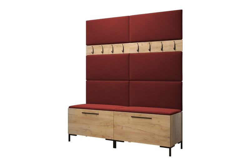Dunvegan Hallmöbelset 168x46 cm - Röd - Möbelset för hall & entre - Hallförvaring