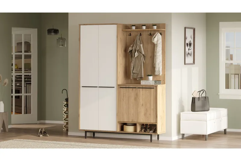 Ethelred Hallmöbelset - Ek/Vit - Möbler - Hallmöbler - Möbelset för hall & entre