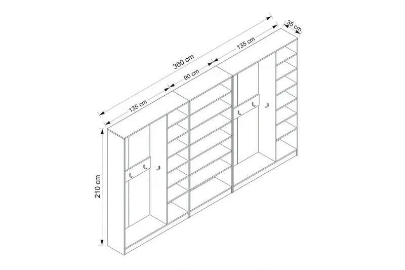 Fruitland Hallmöbelset - Vit - Möbler - Hallmöbler - Möbelset för hall & entre