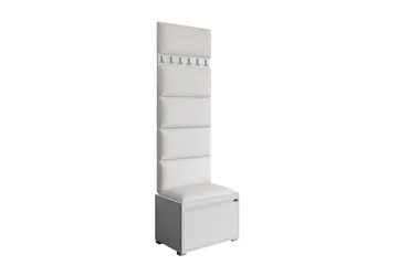 Grawis Sittbänk med 6-pack Väggdekoration 60x30 cm - Vit - Möbler - Hallmöbler - Möbelset för hall & entre
