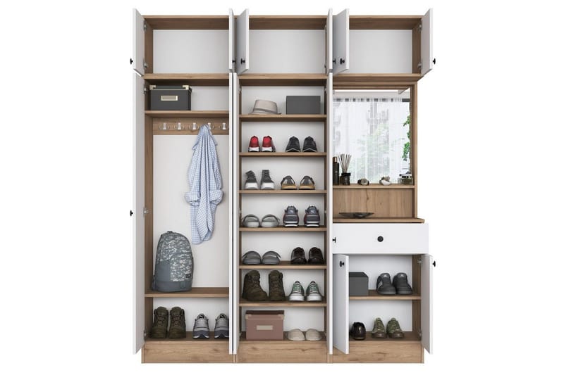 Hallmöbel Donel Valnöt / Vit - Valnöt / Vit - Möbler - Hallmöbler - Möbelset för hall & entre