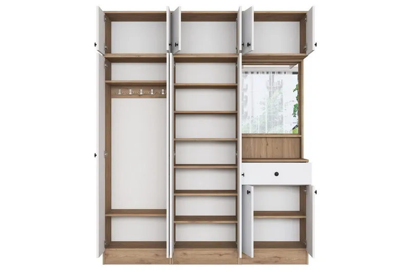 Hallmöbel Donel Valnöt / Vit - Valnöt / Vit - Möbler - Hallmöbler - Möbelset för hall & entre