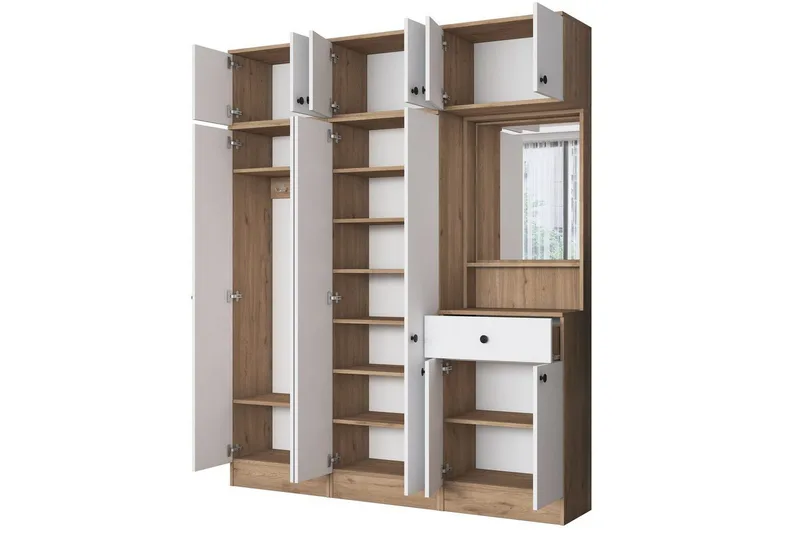 Hallmöbel Donel Valnöt / Vit - Valnöt / Vit - Möbler - Hallmöbler - Möbelset för hall & entre