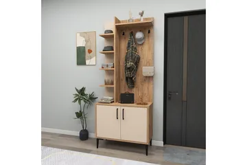 Hallmöbel Windholm Atlantisk Tall / Beige - Beige/Ljusfärgat trä - Möbler - Hallmöbler - Möbelset för hall & entre