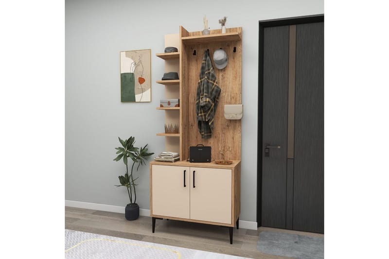 Hallmöbel Windholm Atlantisk Tall / Beige - Beige/Ljusfärgat trä - Möbler - Hallmöbler - Möbelset för hall & entre
