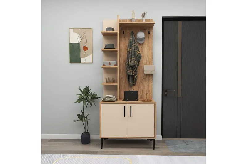 Hallmöbel Windholm Atlantisk Tall / Beige - Beige/Ljusfärgat trä - Möbler - Hallmöbler - Möbelset för hall & entre