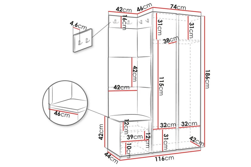Hollan Hallmöbelset - Brun - Möbler - Hallmöbler - Möbelset för hall & entre