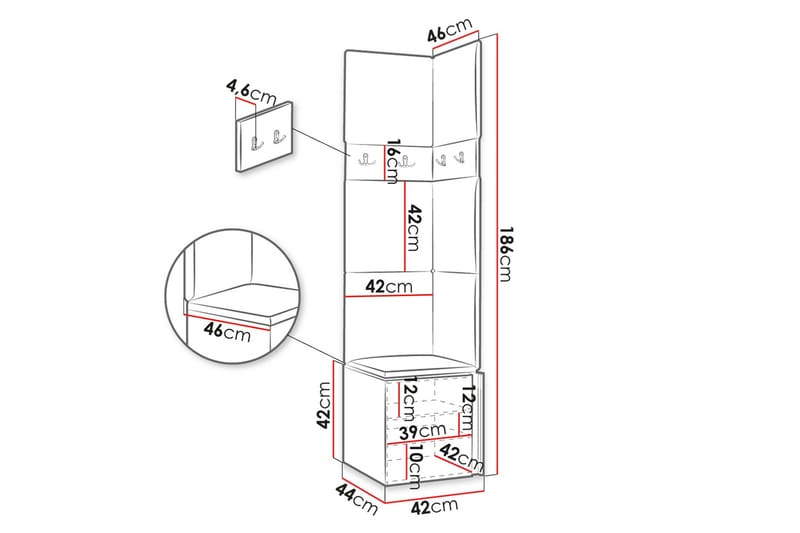 Hollan Hallmöbelset - Brun - Möbler - Hallmöbler - Möbelset för hall & entre