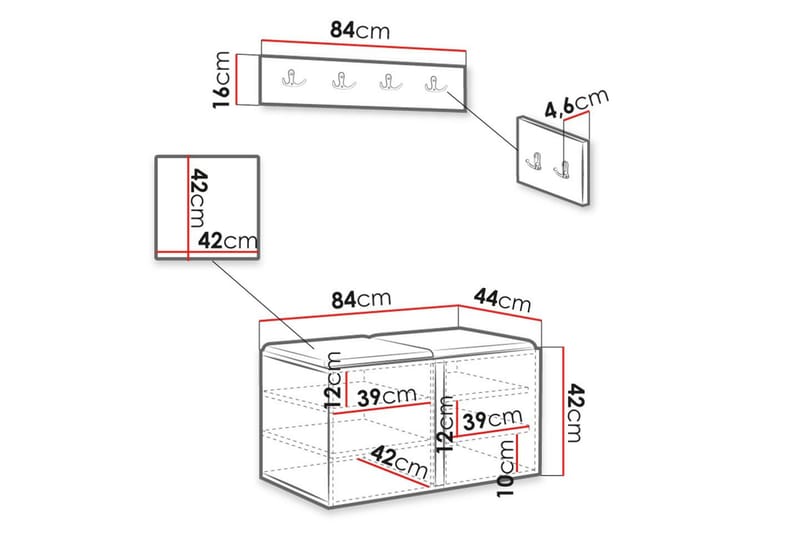 Hollan Hallmöbelset - Grå - Möbler - Hallmöbler - Möbelset för hall & entre