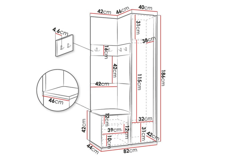 Hollan Hallmöbelset - Grön - Möbler - Hallmöbler - Möbelset för hall & entre