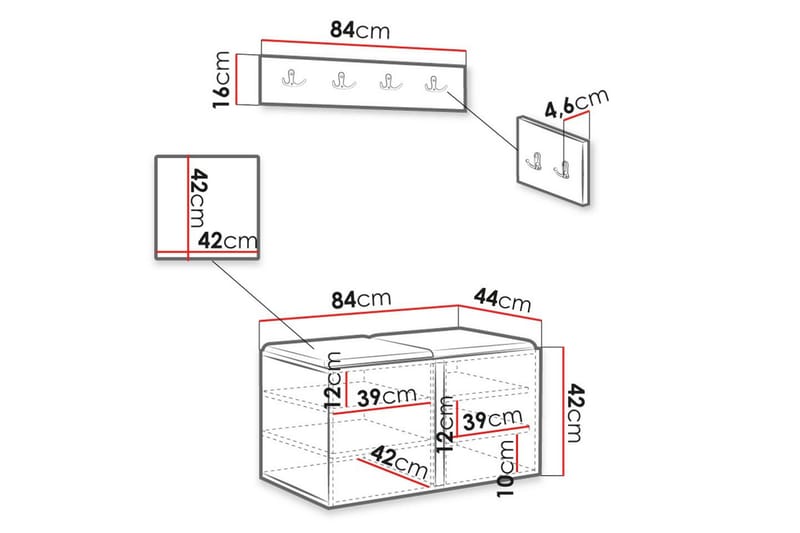 Hollan Hallmöbelset - Svart - Möbler - Hallmöbler - Möbelset för hall & entre