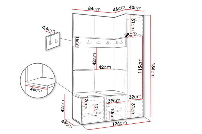 Hollan Hallmöbelset - Möbler - Hallmöbler - Möbelset för hall & entre