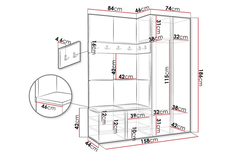 Hollan Hallmöbelset - Möbler - Hallmöbler - Möbelset för hall & entre